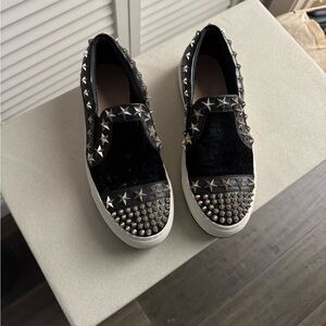 Philipp Plein Black Studded slip on Sneakers
